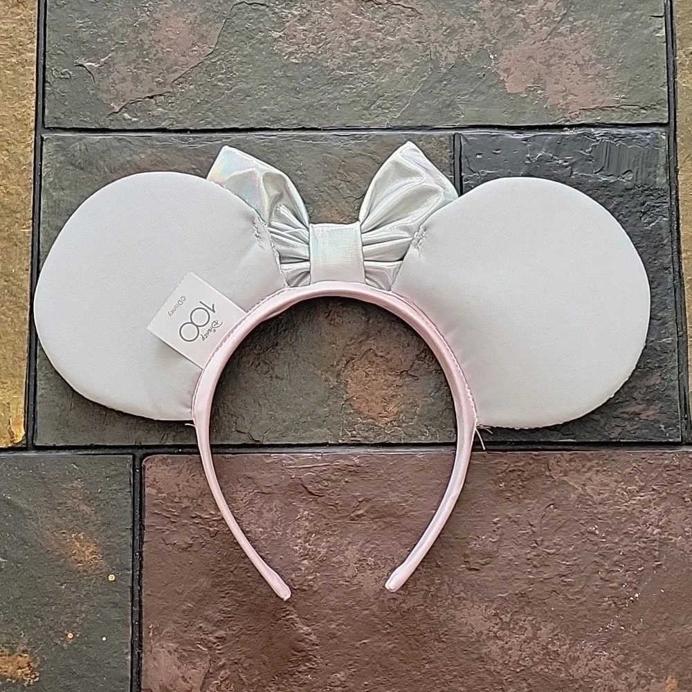 NEW Disney Minnie Mouse Ears Headband,  Platinum, NWOT